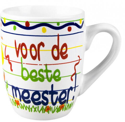 feestmok Meester 325 ml junior keramiek wit