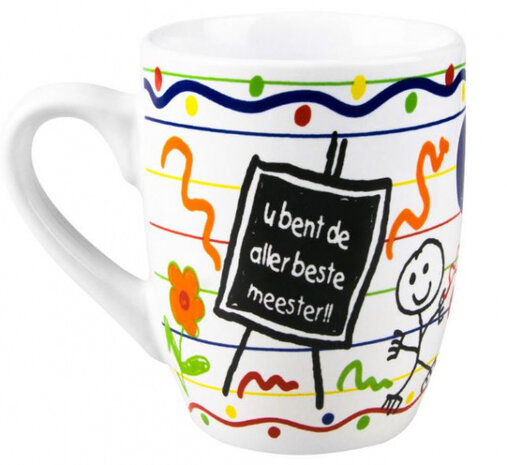 feestmok Meester 325 ml junior keramiek wit