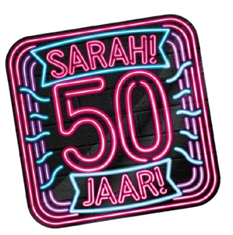 huldeschild Neon 50 Sarah 50 x 50 cm karton zwart