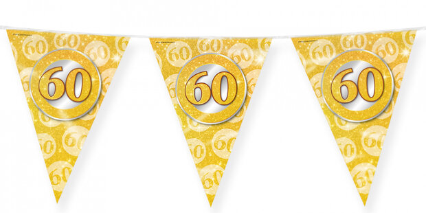 vlaggenlijn 60 jaar getrouwd 10 meter goud