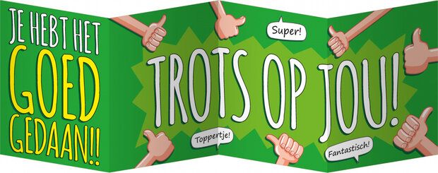 wenskaart Goed gedaan!! 16 x 12,5 cm karton groen