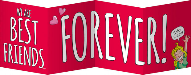 wenskaart Best Friends Forever 16 x 12,5 cm rood
