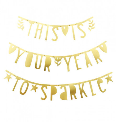 letterslinger 10 x 5 cm karton goud 147-delig