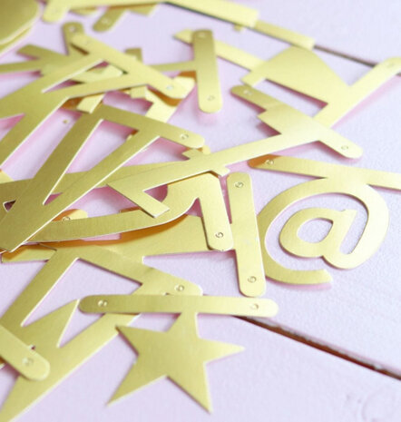 letterslinger 10 x 5 cm karton goud 147-delig
