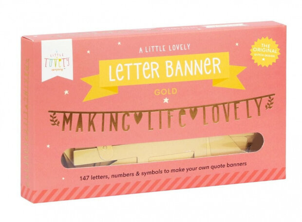 letterslinger 10 x 5 cm karton goud 147-delig