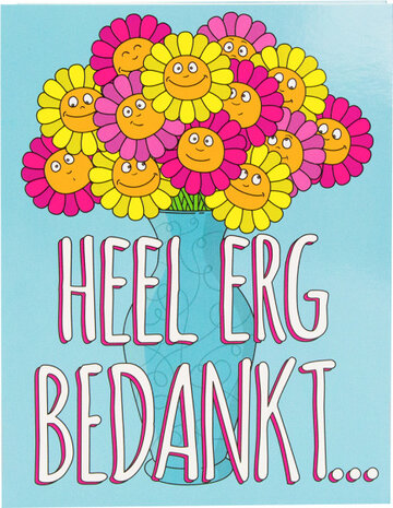 wenskaart Heel erg bedankt... 16 x 12,5 cm karton