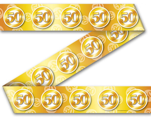 markeerlint 50 jaar 12 meter pvc goud