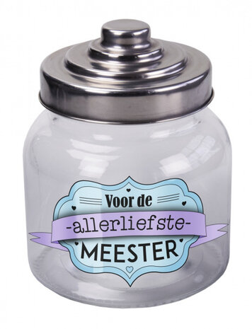 voorraadpot 800 ml Meester glas transparant