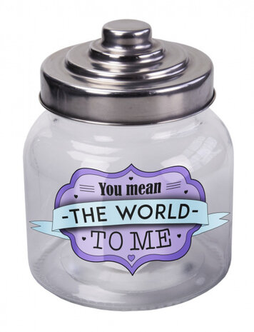 voorraadpot 800 ml The World glas transparant