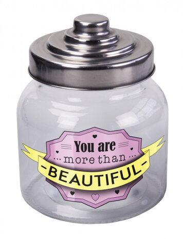 voorraadpot 800 ml Beautiful glas transparant