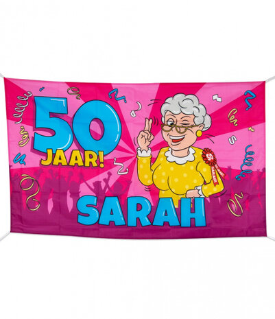 vlag sarah 150 x 90 cm roze