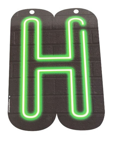 slingerletter Neon H 24 cm karton zwart/groen