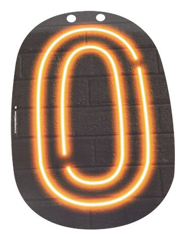 slingerletter Neon O 24 cm karton zwart/oranje