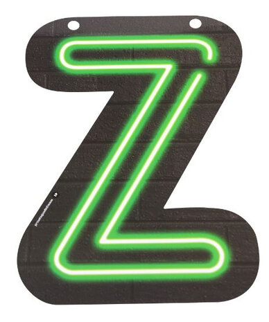 slingerletter Neon Z 24 cm karton zwart/groen