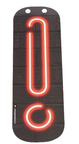slingerletter Neon ! 24 cm karton zwart/rood