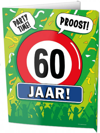 uithangbord 60 jaar 60 x 45 cm karton groen