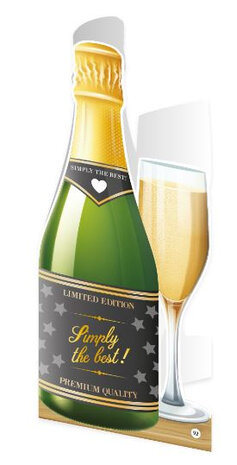 wenskaart champagne - Simply the best 12 x 18 cm papier