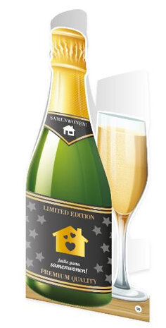 wenskaart champagne - Samenwonen 12 x 18 cm papier