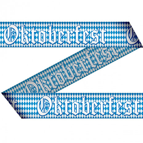 afzetlint Oktoberfest 15 meter blauw/wit