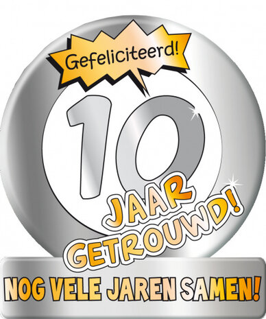 wenskaart 10 jaar getrouwd 14 x 16 cm karton