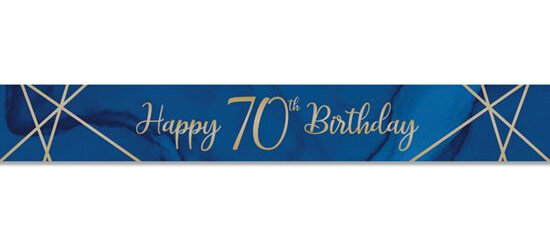 banner &#039;70&#039; verjaardag 274 cm blauw/goud