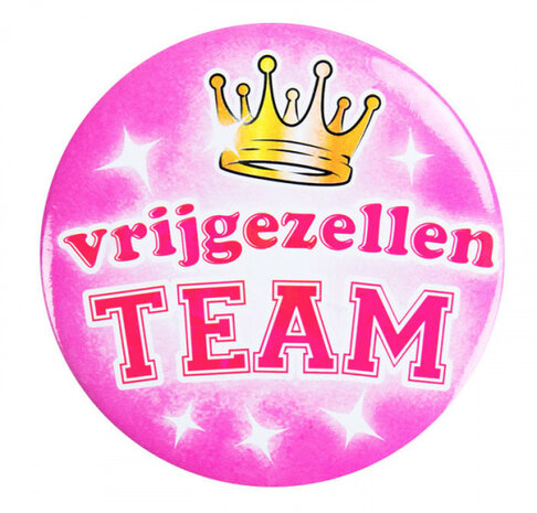 button klein - Vrijgezellen Team vrouw 5,5 cm roze