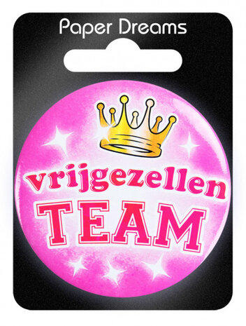 button klein - Vrijgezellen Team vrouw 5,5 cm roze