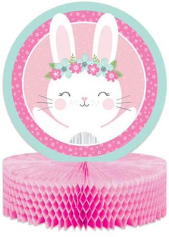 honingraat birthday bunny karton/papier 31 cm roze
