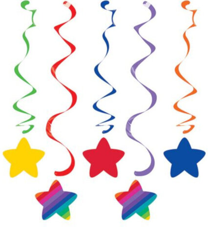 hangdecoratie Rainbow junior 91 cm 5 stuks