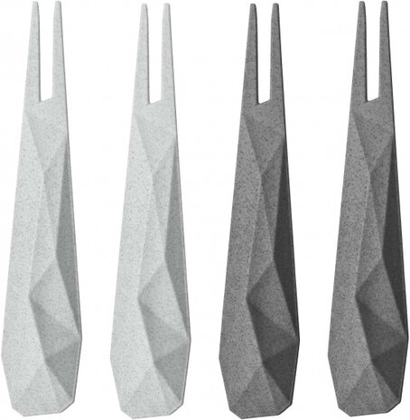 cocktailprikkers Club duurzaam 2,4 x 11,9 cm grijs 4-delig