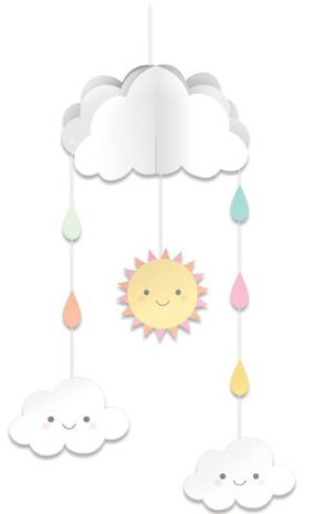 hangdecoratie Sunshine Baby 95,5 x 38 cm karton wit