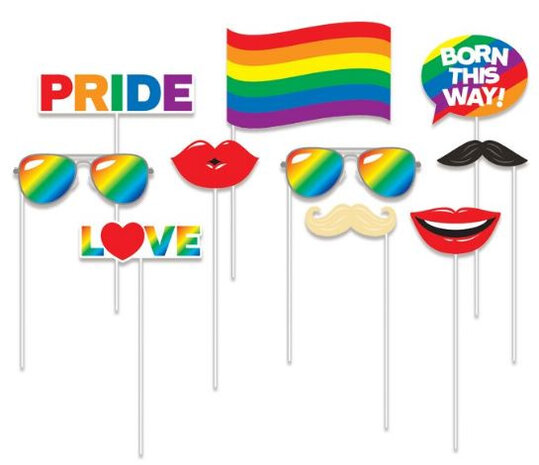 photoboothaccessoires regenboog karton 10-delig