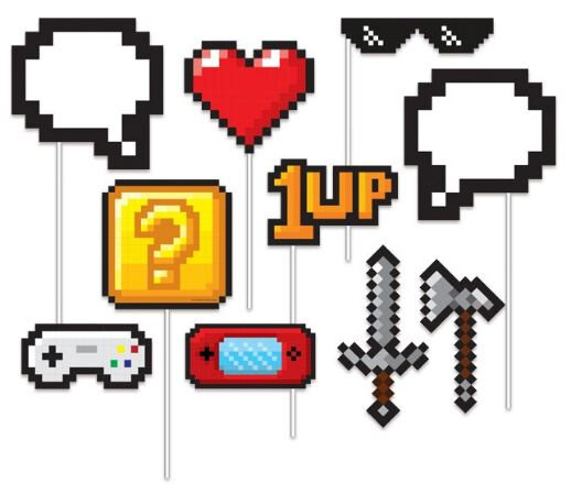 photoboothaccessoires Gaming Party karton 10-delig