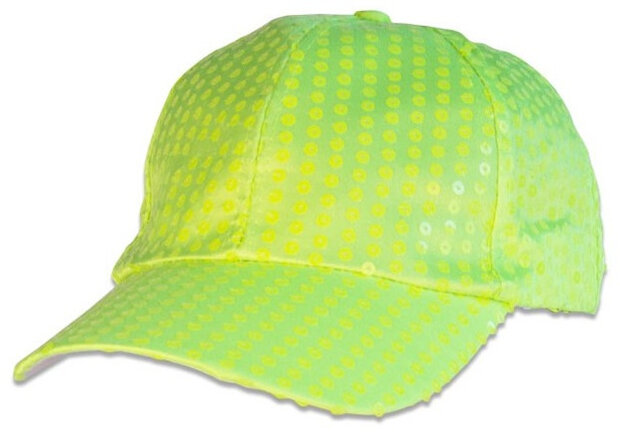 pet met pailletten 56-62 cm polyester geel