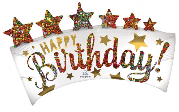 folieballon banner Happy Birthday junior 25 cm