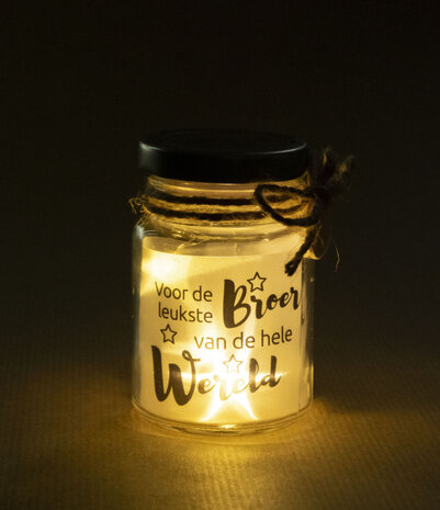 decoratielicht Little Star broer 5 x 8,5 cm glas