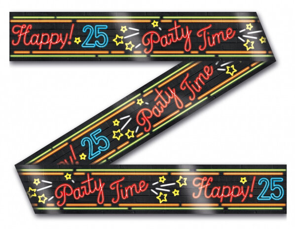 party tape Happy 25 neon 12 meter