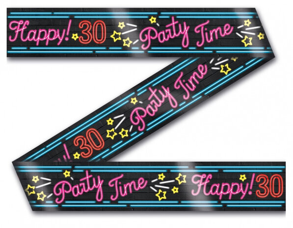 party tape Happy 30 neon 12 meter