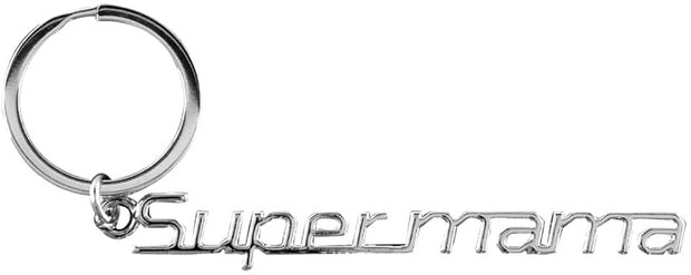 sleutelhanger Super mama 11,5 x 7,5 cm aluminium