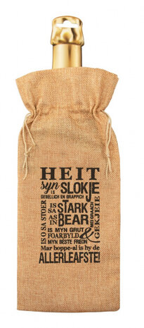 flescadeauverpakking Heit jute 42 cm bruin