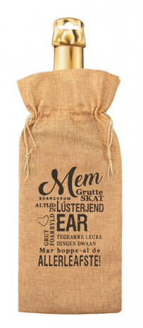 flescadeauverpakking Mem jute 42 cm bruin