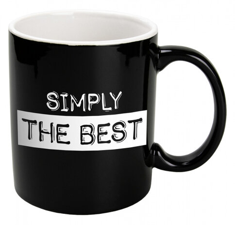 mok Black &amp; White Simply 330ml keramiek zwart/wit