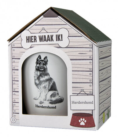 mok Dog Herdershond 300ml keramiek wit