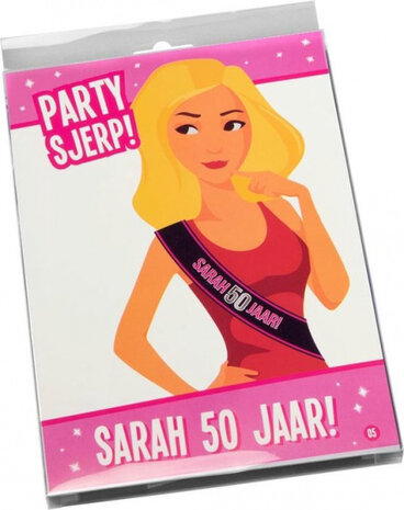 partysjerp 50 jaar 180 x 9 cm polyester zwart