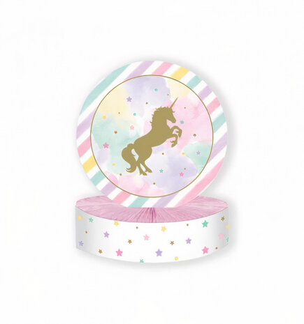feestdecoratie unicorn karton 23 x 30 cm roze