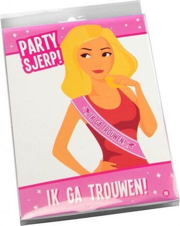 partysjerp Ik ga trouwen 180 cm polyester roze
