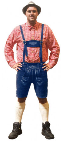 lederhosen Tiroler heren leer blauw maat 60