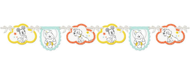 slinger Baby Shower 110 cm wit/geel/blauw/rood