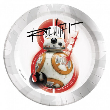 bordjes Star Wars 23 cm karton grijs 8 stuks