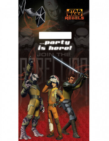 deurposter Star Wars Rebels junior 152 cm zwart/rood